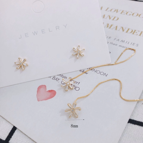 Luxury Gold Plated Alloy Long Ear Threaders For Women Rhinestone Inlaid Heart Star Snowflake DIY Jewelry Findings Accessories