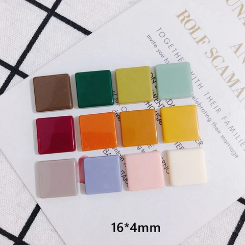 Quadratische Acryl Cabochons Flache Rückseite Mehrfarbige Dekoration Für DIY Handyhülle Ohrringe Haarschmuck Basteln