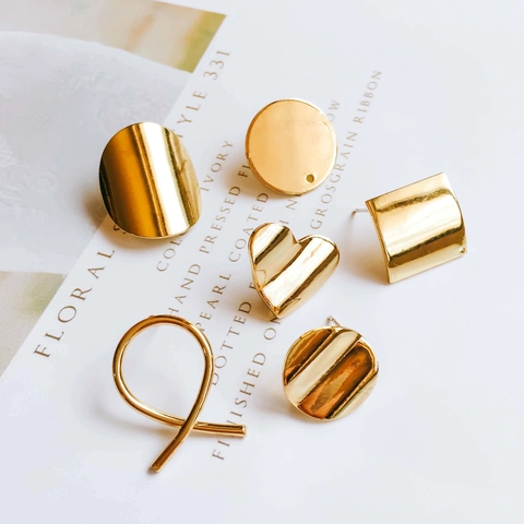 DIY Legering Plating Geometrische Metalen Hangers Voor Sieraden Maken Goud Zilver Gedraaide Hart Ronde Vierkante Oorbel Accessoires