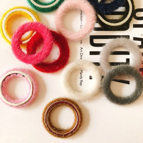 Kunstpelz Plüsch Runde Kreis Anhänger Legierung Metall Ringe Für DIY Ohrringe Schmuckherstellung Zubehör Handwerk Materialien