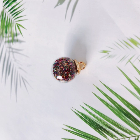 DIY Jewelry Making Transparent Glass Ball Pendant With Colorful Quicksand Micro Beads Alloy Gold Plated Hook Earring Accessories