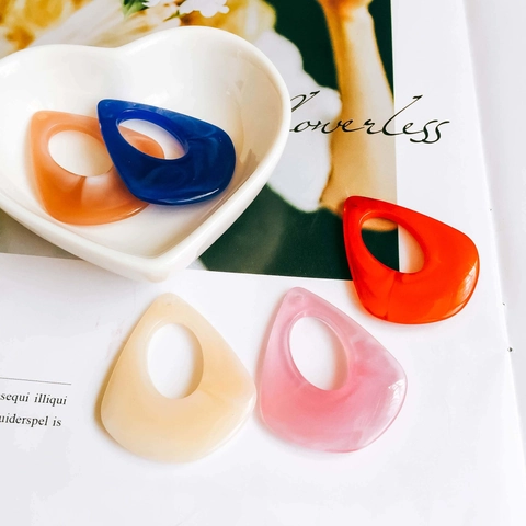 Minimalist Geometric Resin Hollow Teardrop Pendants DIY Jewelry Accessories Waterdrop Charms For Earrings Necklaces Making Findings