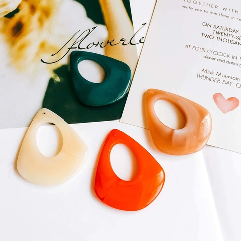 Minimalist Geometric Resin Hollow Teardrop Pendants DIY Jewelry Accessories Waterdrop Charms For Earrings Necklaces Making Findings
