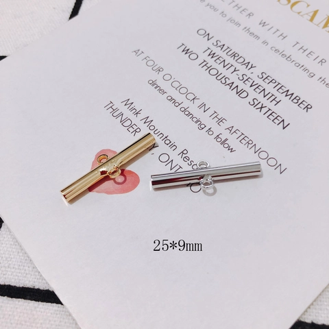 Fermoirs en T en Alliage Électroplaqué Minimaliste Connecteurs de Bande Longue à Double Trou pour Création de Bijoux DIY