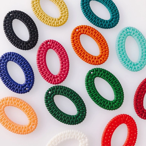 DIY Schmuckherstellung Zubehör Imitat Rattan Gewebe Oval Ohrring Anhänger Harz Kunststoff Für Urlaub Stil Schmuck