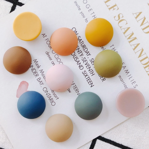 Matte Resin Round Semi Circle Flatback Cabochon Accessories For Shoe Jewelry Phone Case Decoration DIY Scrapbooking Charms
