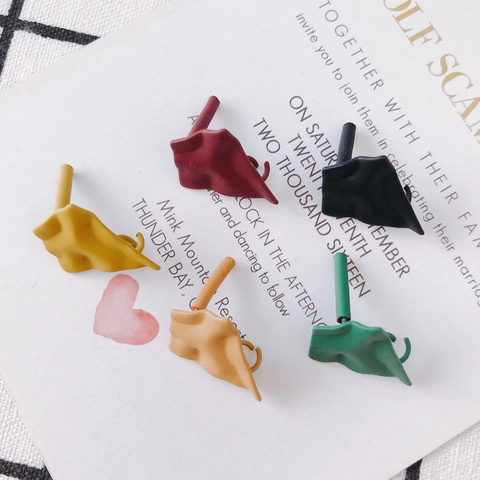 Irregular Geometric Matte Frosted Stud Earrings For Women DIY Jewelry Making Accessories With Silver Earring Post Alloy Ear Studs Findings