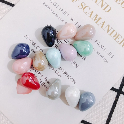 Water Drop Teardrop Resin Pendants Multicolored Marbled Beads For DIY Earring Necklace Jewelry Making Handcraft Accessories