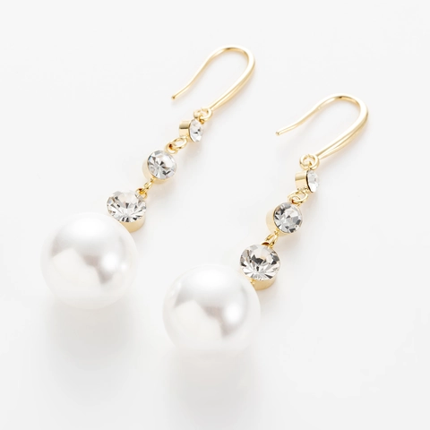 Elegante Kupfer Künstliche Perlenohrringe Für Damen Mit Strass Zirkonia Vergoldet Geometrischer Modeschmuck Alltag Party Geschenk
