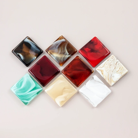 Vintage Marble Pattern Resin Square Beads DIY Jewelry Accessories Blooming Large Hole Beads Clothing Buckle Accessories