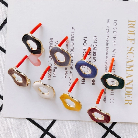 Pendentifs Goutte d'Huile en Alliage Émail Rond Irrégulier pour Fabrication Bijoux Boucles d'Oreilles DIY Accessoires Vintage