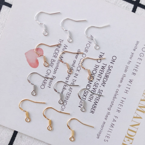 S925 Sterling Silver Earring Hooks For DIY Jewelry Making Findings Electroplated French Fish Hooks With Ball And Coil For Women