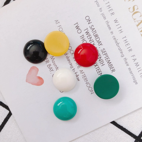 DIY Jewelry Accessories Round Dome Glass Cabochons No Hole Flatback Glossy Charms For Earrings Making DIY Craft Supplies
