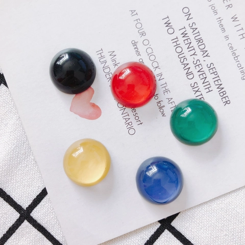 Round Holeless Glass Cabochon Colorful Dome Beads For DIY Jewelry Making Earrings Pendant Accessories Craft Supply