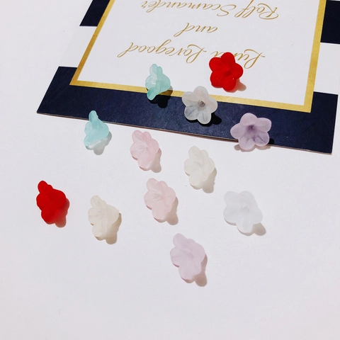 Frosted Resin Flower Petal Charms Candy Color Floral DIY Jewelry Making Findings Handmade Earrings Necklace Pendants Accessories
