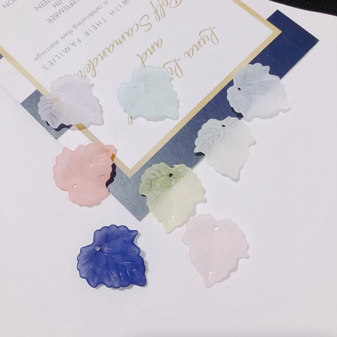 Frosted Resin Maple Leaf Flower Petal Pendants DIY Colorful Plastic Jewelry Making Accessories For Earrings Necklaces Handmade Craft