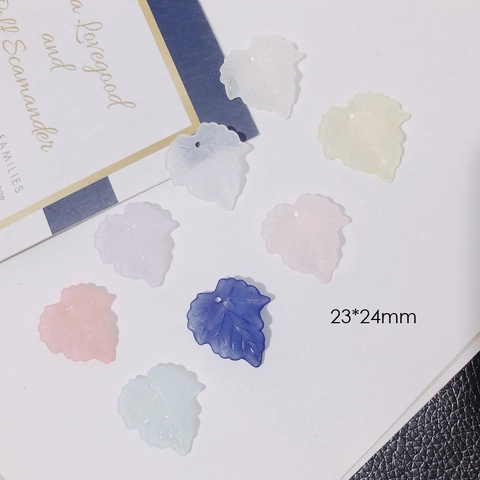 Frosted Resin Maple Leaf Flower Petal Pendants DIY Colorful Plastic Jewelry Making Accessories For Earrings Necklaces Handmade Craft