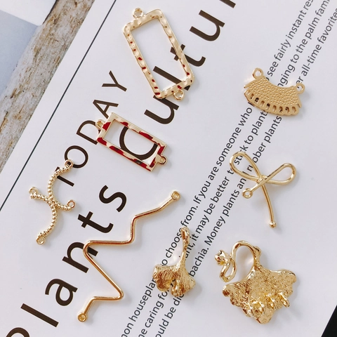 DIY Legering Vergulde Geometrische Sieraden Hangers Ginkgoblad Strik Charms Voor Oorbellen Ketting Maken Accessoires