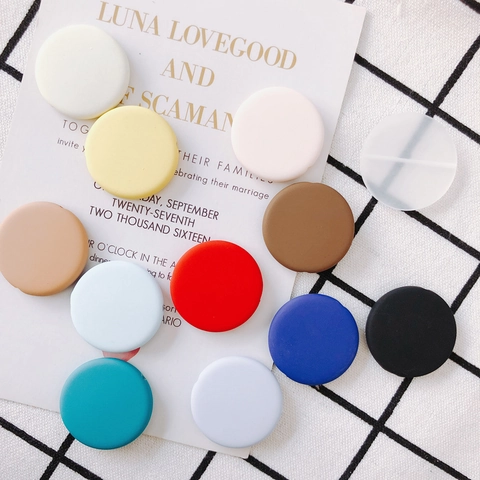 DIY Matte Resin Flat Round Beads Morandi Color Rubber Paint Charms For Handmade Earrings Pendants Jewelry Making Accessories
