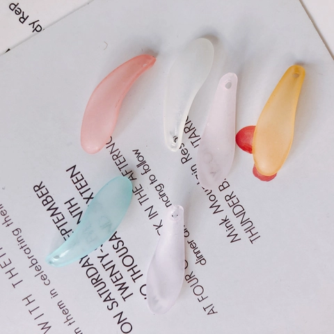 Frosted Resin Leaf Petal Pendant DIY Jewelry Making Accessories Macaron Colors Teardrop Charms Necklace Earrings Handmade Craft Supplies