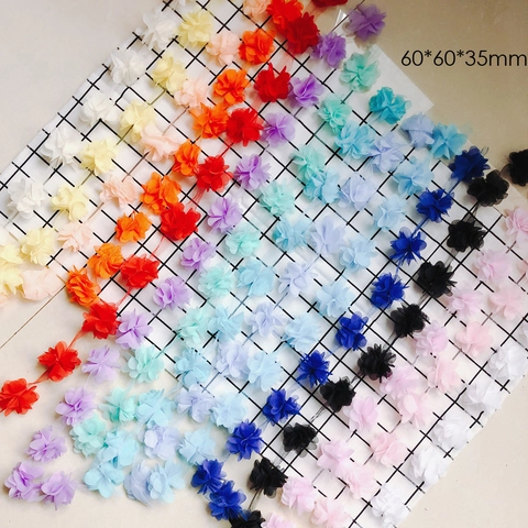 3D Chiffon Mesh Flower Applique For DIY Crafts Clothing Hair Accessories Wedding Party Decoration Multi Layer Flower