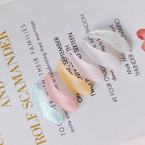 Frosted Resin Leaf Petal Pendant DIY Jewelry Making Accessories Macaron Colors Teardrop Charms Necklace Earrings Handmade Craft Supplies