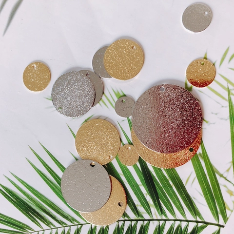 Matte Runde Legierung Anhänger Für DIY Schmuckherstellung Gold Silber Plattiert Kreis Disc Charms Für Ohrringe Halsketten