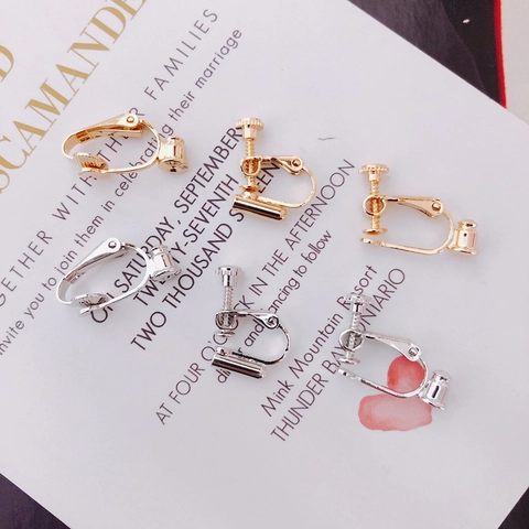 DIY Alloy Electroplated Earring Converters Adjustable Screw Back Clip-on Earring Findings For Non-Pierced Ears Jewelry Parts