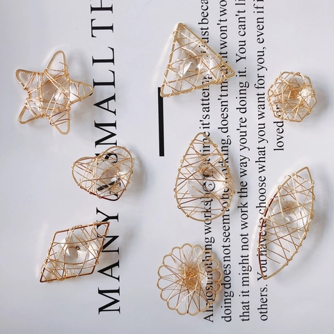 Legierung Drahtumwickelt Geometrisch Anhänger Mit Strass Stern Herz Dreieck Form DIY Schmuckherstellung Zubehör Damen