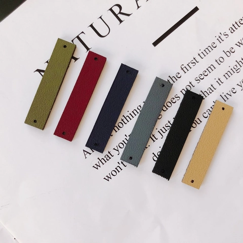 DIY Schmuckzubehör Einfache Rechteckige Kunstlederstreifen Für Ohrringe Haarschmuck Handgefertigte Nählabel-Anhänger