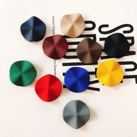 Resin Matte Painted Irregular Wavy Disc Pendants For DIY Earring Jewelry Making Accessories Art Design Round Charms