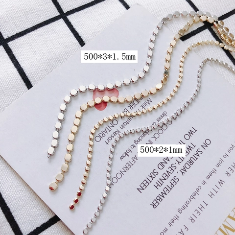 DIY Alloy Metal Cube Bead Chain Gold Silver Electroplated Jewelry Making Findings Component For Necklace Bracelet Accessories