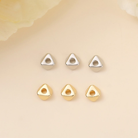 Geometric Triangle Metal Spacer Beads For DIY Jewelry Making Gold Silver Plated Alloy Beads For Necklace Bracelet Accessory