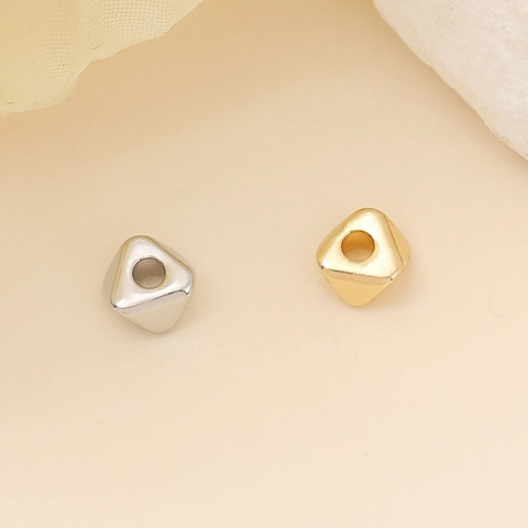 Geometric Triangle Metal Spacer Beads For DIY Jewelry Making Gold Silver Plated Alloy Beads For Necklace Bracelet Accessory
