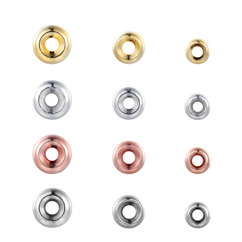 DIY Jewelry Making Brass Gold Plated Metal Spacer Beads For Bracelet Necklace Craft Component Loose Beads 4mm 5mm 6mm Round