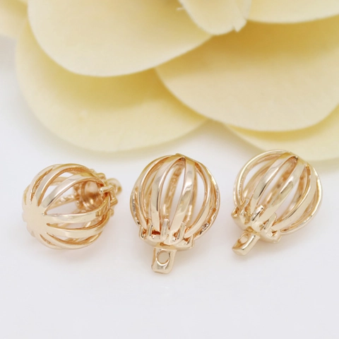 DIY Jewelry Making Brass Gold Plated Hollow Ball Pendant For Necklace Bracelet Earring Making Jewelry DIY Accessories