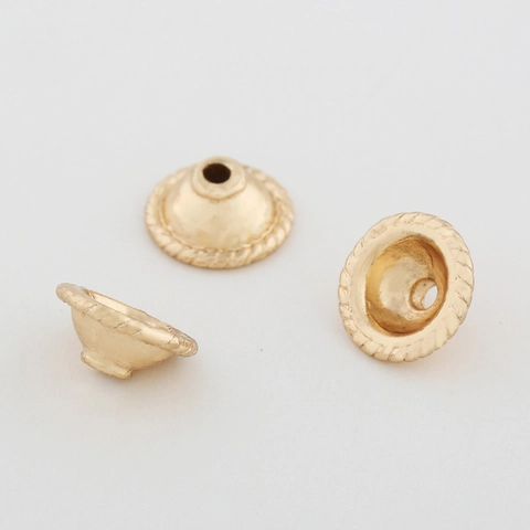Gold Vergoldete Metall Perlenkappen Blumenhalter Spitzenkante Konische Perlenabdeckungen Für DIY Handgefertigten Schmuck Zubehör