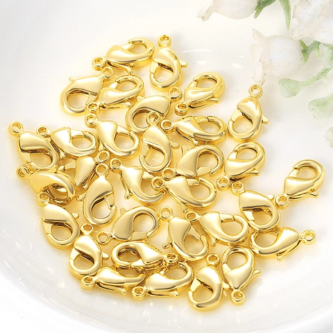 Metal Lobster Clasp Jewelry Findings Gold Silver Plated Lobster Claw Clasps For DIY Necklace Bracelet Making Connectors