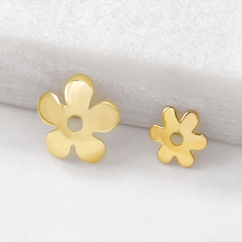Vergoldetes Kupfer Blumen Perlenkappen DIY Schmuckherstellung Zubehör Blütenblatt Spacer Für Halsketten Armbänder Handgefertigt