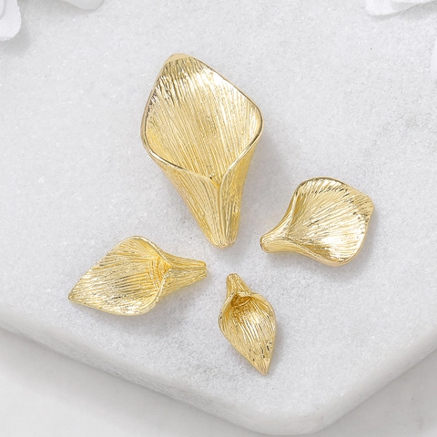 Brass Gold Plated Calla Lily Flower Bead Caps Spacer Beads For Jewelry Making DIY Earring Pendant Findings Metal Floral Accessory