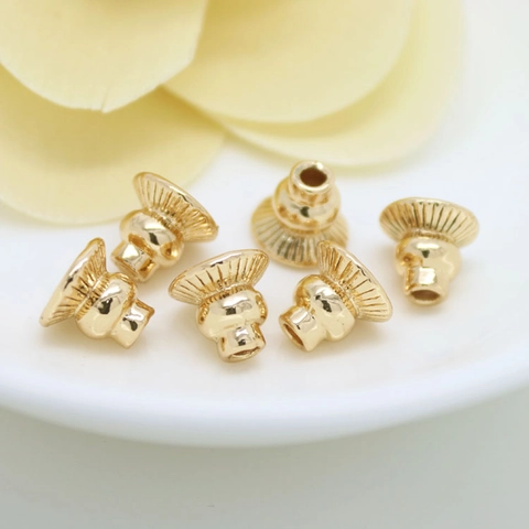 Calottes de Perles en Fleur Métal Vintage pour Bijoux DIY Supports de Perles en Cloche Dorés Accessoires