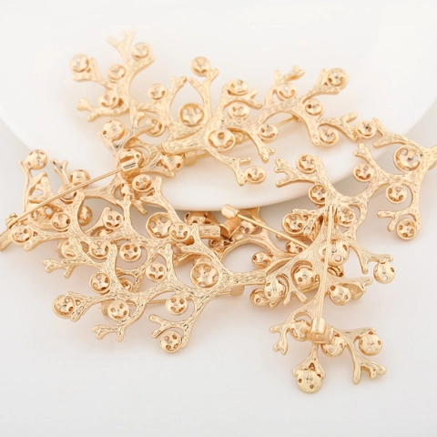 Messing Vergulde Koraalboomtak Brochevoet Sieraden Maken Bevindingen Vrouwen Mode Corsage Speld Accessoire DIY Materialen