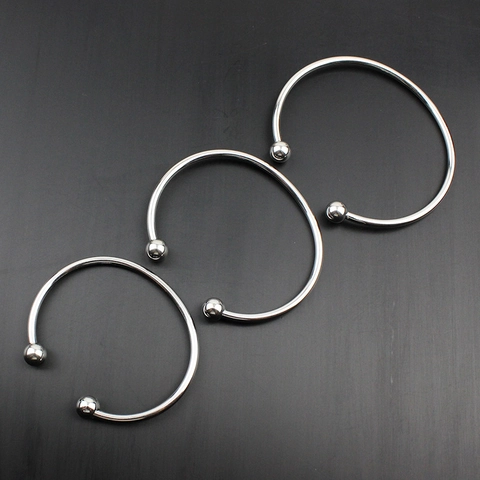 Bracciale Rigido Aperto in Acciaio Inossidabile Minimalista per Uomo Donna Gioielli Geometrici Argentati Lucidi Con Terminali a Vite Rimovibili Regalo di Moda Unisex