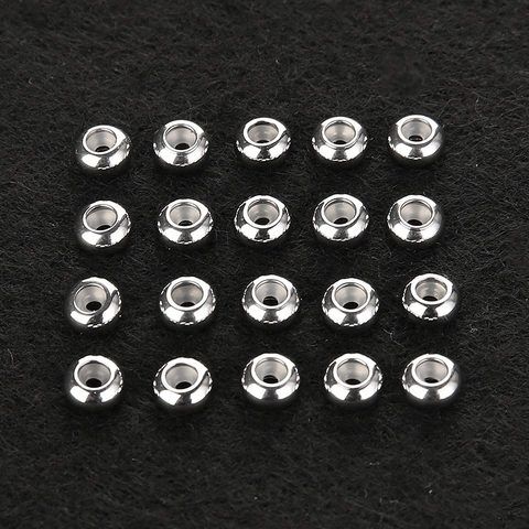 Stainless Steel Spacer Beads Large Hole Stopper Beads With Rubber Inner DIY Jewelry Making Round Positioning Beads Findings Accessory