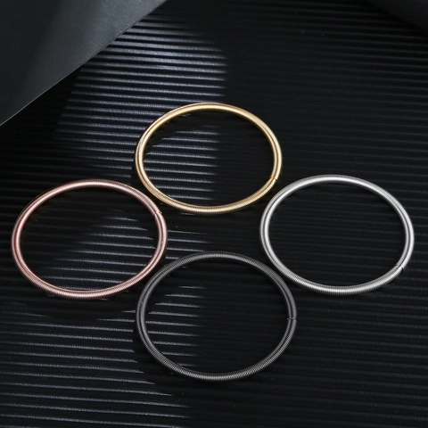 Brazalete Minimalista de Acero al Carbono con Resorte Estilo Cuerda de Guitarra Elástico para Mujer Hombre Joyería DIY