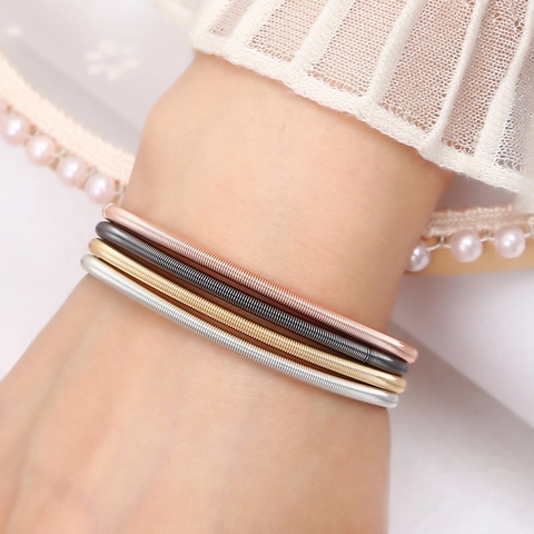 Minimalist Carbon Steel Spring Coil Bracelet For Women Men Punk Guitar String Spiral Bangle Fashion Jewelry Jewelry Accessories