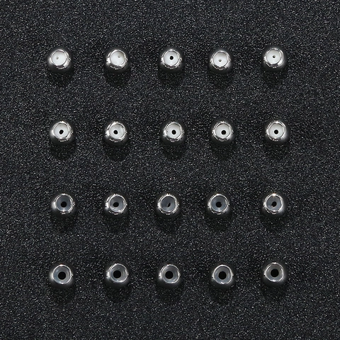 Stainless Steel Round Positioning Beads With Silicone Core 5mm DIY Jewelry Findings Spacer Beads For Bracelet Making
