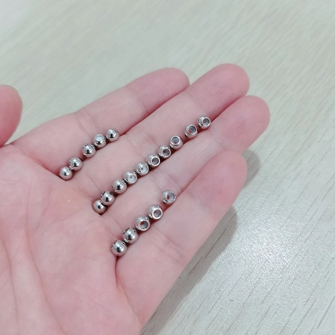 Stainless Steel Round Positioning Beads With Silicone Core 5mm DIY Jewelry Findings Spacer Beads For Bracelet Making