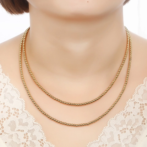 Collana a Sfere Minimalista in Acciaio Inossidabile Placcato Oro 18K per Donna Collana a Catena con Piccole Sfere Gioielli Regalo
