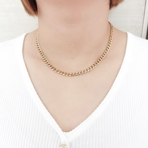 Fashion Stainless Steel Cuban Link Necklace For Men Women Waterproof Flat Curb Chain Punk Streetwear Jewelry Unisex Gift